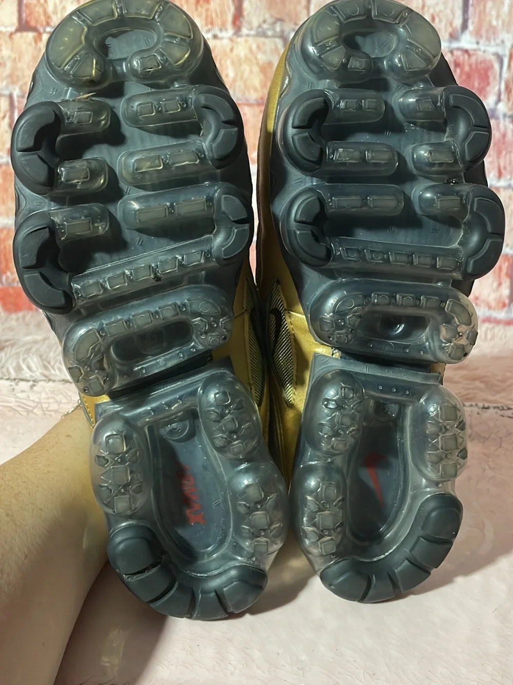 Nike Gold Olive and Black VaporMax 97-style Sneakers